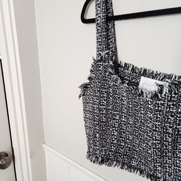 ANTHROPLOGIE x Mare Black White Tweed Crop Tank Top - Picture 2 of 5